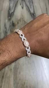 Bracelet en argent personnalisé 925, bracelet pour homme, bijoux hip-hop, prix de gros, bracelet cubain en moissanite de 14 mm - Product Image 3