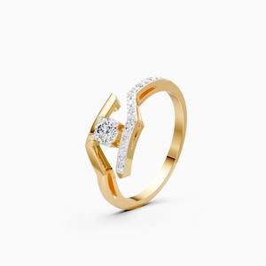 Anillo Solitario Open Curve con Diamantes Cultivados en Laboratorio de 0.29 Quilates en Oro Amarillo de 9K, Oro Blanco y Oro Rosa - Product Image 3