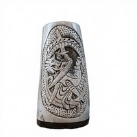 Tasse en corne de buffle polie faite à la main, motif dragon sculpté, forme animale, écologique, objet d'art de collection, artisanat naturel, DIY, Nouvel An chinois