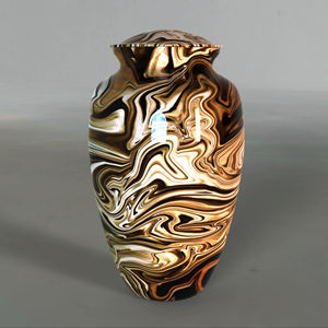 โกศบรรจุอัฐิโลหะลายหินอ่อนสีน้ำตาลทองพร้อมลวดลายนามธรรมสุดหรูสำหรับการไว้อาลัย - Product Image 1