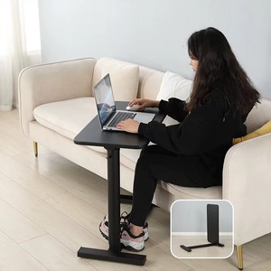 โต๊ะข้างเตียงแบบพับได้ ปรับระดับความสูงได้ โครงโลหะ ไม่มีพนักพิง เคลื่อนย้ายได้ ใช้ในห้องนอนหรือห้องนั่งเล่น - Product Image 2