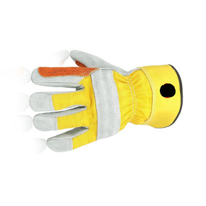 Cow Split Leather Anti-Static Grain Safety Anti-Slip Anti-Cut Working <b>Gloves</b> Heavy Duty Work Lining Rubberized Cuff 10-inch - Product Image 2