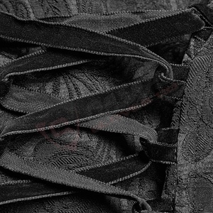 Abrigo Largo Gótico Transpirable para Mujer, Estilo Victoriano-Gótico Negro, Bordado, Hecho en Pakistán - Product Image 5