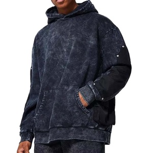 Nouveaux sweats à capuche pour hommes effet délavé, qualité supérieure, respirants, couleurs personnalisables, logo sur mesure, tendance 2027 - Product Image 1