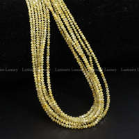 Perles Rondelles Facettées à la Main en Diamant Jaune Naturel, 1,5 mm-2,5 mm, 15 Pouces, Micro-Coupées pour la Fabrication de Bijoux Fins