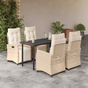 Set da Pranzo da Giardino in Beige, Nero, Crema e Bianco - Product Image 1