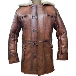 Manteau long en cuir véritable de qualité supérieure pour homme, coupe ajustée, couleur personnalisée, épais, écologique, style trench-coat, streetwear tendance - Product Image 3