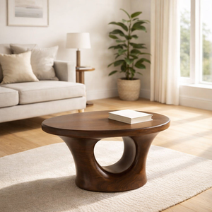 Table basse/à thé sculpturale en bois naturel écologique, style européen, faite à la main, moderne, Luxali Furniture, décoration intérieure - Product Image 4