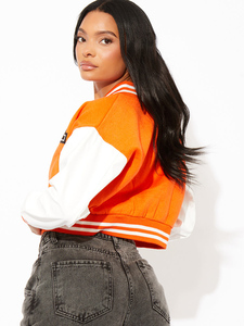 Chaqueta Varsity Personalizada de Moda para Mujer, Chaqueta Bomber de Béisbol con Botones a Presión, Estilo Universitario, Ropa Casual de Calle de Primera Calidad - Product Image 6