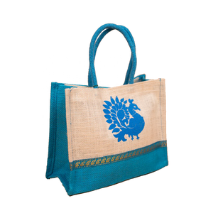 Sac à main en jute écologique de qualité supérieure imprimé partout fourre-tout décontracté fermeture éclair auto-imprimée deux sangles-meilleur prix docteur dames - Product Image 1