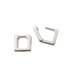 Pendientes de aro geométricos cuadrados rectangulares de oro brillante, diseño Huggie de moda simple, pendientes de aro finos gruesos y delicados modernos - Product Image 1