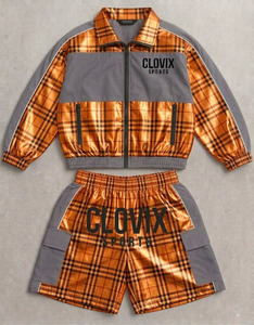 Ensemble coupe-vent léger pour homme, veste et short en nylon avec logo personnalisé, tenue de sport d'été pour la course à pied, la gym et le fitness, ensemble deux pièces - Product Image 6