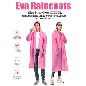 เสื้อกันฝน EVA ขนาด M ถึง XXXL กันน้ำอย่างดี หนา ทนทาน ใช้ซ้ำได้ เหมาะสำหรับกิจกรรมส่งเสริมการขาย - Product Image 3