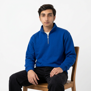 Sweat-shirt personnalisé pour homme à col montant zippé, en molleton brossé, coupe ample, style décontracté, vêtement de sport - Product Image 4