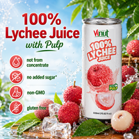Voor een 250ml aluminium blikje 100% puur lychee sap monster van een Vietnamese fabrikant