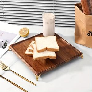 Bandeja de lujo para almacenamiento y servicio con bordes elevados, diseño elegante con soporte, ideal para desayunos, aperitivos, mesa de café y decoración del hogar. - Product Image 1