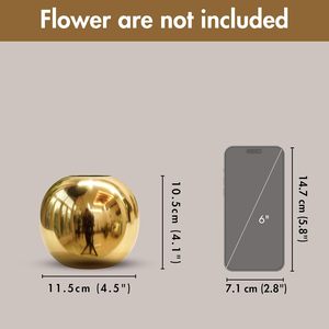 Vase rond en métal fait main moderne pour la décoration de la maison et de la table, pot à fleurs pour la Saint-Valentin - Product Image 2