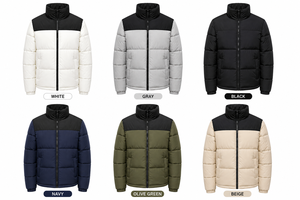 Custom Two-Tone Black & <b>White</b> Puffer <b>Jacket</b> | Winter Warm Quilted Outerwear | OEM/ODM <b>Mens</b> Insulated <b>Jacket</b> Manufacturer - Product Image 6