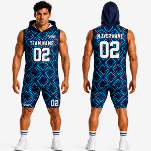 IRONCLAD ELITE Men Full Sleeve Hooded Flag Football Jersey Set Sublimated for Gold Team Uniforms Regular Fit 100% Polyester - Product Image 3
