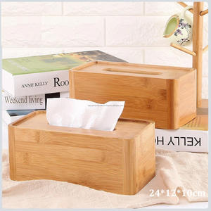 Organizador de escritorio de bambú Rectangular moderno, caja de pañuelos de madera grabada pulida, regalo náutico - Product Image 2