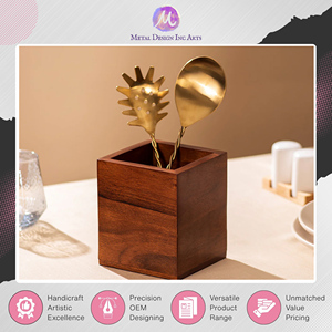 Support de Rangement en Bois d'Acacia pour Couverts de Cuisine, Cuillères, Couteaux et Fourchettes, par un Vendeur Expérimenté, au Meilleur Prix - Product Image 4