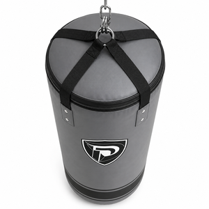 Sac d'entraînement de boxe en cuir durable, robuste et léger, gris et noir, avec fermeture éclair, pour adultes, garantie de 2 ans - Product Image 4