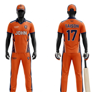 Uniforme de cricket en polyester premium 180 GSM, rouge et noir avec panneaux latéraux, sublimation, broderie, logo personnalisé - Product Image 3