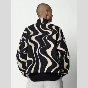 Ensemble veste de survêtement en toile et nylon de qualité supérieure avec logo personnalisé ODM coupe-vent col montant fermeture éclair à col entonnoir coupe normale printemps tourbillon - Product Image 6