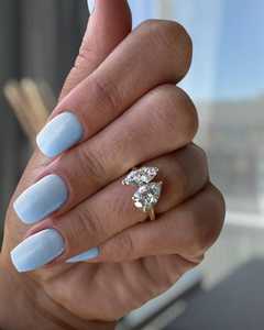 Anillo Toi Et Moi con Diamante Cultivado en Laboratorio de Corte Pera de 1.51CT y Corte Marquise de 1.01CT para Mujer, Oro Sólido de 14K, Regalo para Amigas en Bodas y Fiestas - Product Image 4