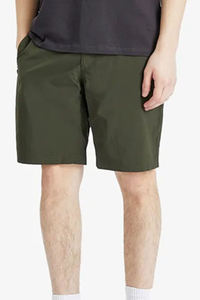 Shorts Bermuda pour homme, couleur olive unie, taille mi-haute, séchage rapide, avec fermeture éclair et poches, style décontracté - Product Image 2