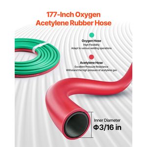 Kit de Antorcha de Oxígeno y Acetileno Portátil, Juego de 14 Piezas para Soldadura con Gas, con Manguera Doble 177 y 2 Puntas de Soldadura - Product Image 4