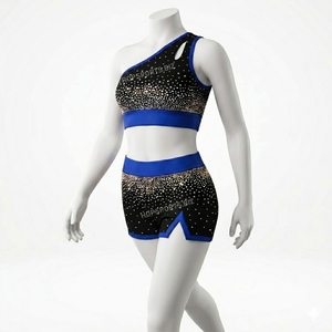 Wholesale Cheer Practice Wear Custom Cheer Tops Skirt Practice Suit Cheerleading Training Wear Set Cheerleading Uniforms - Product Image 3
