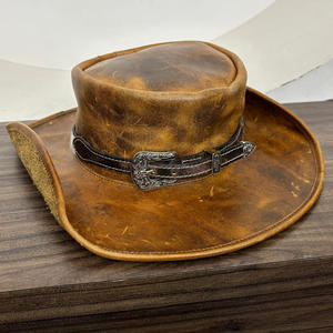 สายคาดหมวกคาวบอยหนังวัวแท้สไตล์ตะวันตก พร้อมหนังมีขน ปรับขนาดได้ พร้อมหัวเข็มขัดสลักลาย สำหรับทุกเพศ - Product Image 5