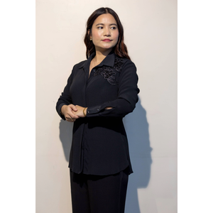 SHERYL Chemise noire à manches longues pour femme, style décontracté, légère, coupe ajustée, pour usage quotidien - Product Image 5