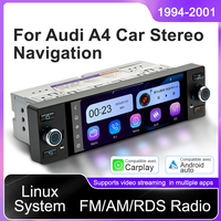 SEMAITU Autoradio Linux 6,28 pouces pour Audi A4 B5 1994-2001 CarPlay sans fil Android Auto Radio FM RDS Charge rapide
