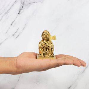 Estatua de Latón Hecha a Mano de Maha Periyava, Ídolo de Kanchi Mahaswami para Decoración del Hogar, Regalo de Puja, 6 cm - Product Image 3