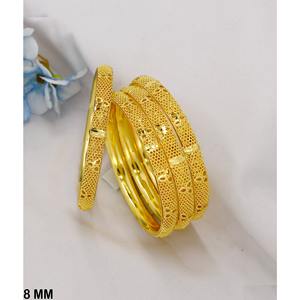 Elegante 24K chapado en oro indio diseño nupcial brazaletes de moda único 4PC pulsera conjunto para mujeres y niñas - Product Image 1