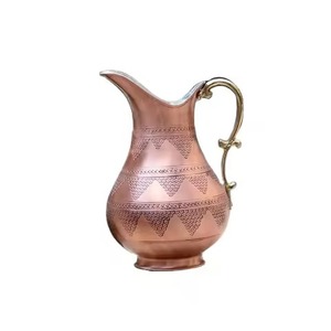 Stylish Finish Copper Jug Water Pitcher Elegant Drinkware for Kitchen Dining <b>Table</b> Serving - Product Image 4