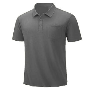 Polo para hombre de manga corta con diseño de botones, cuello alto, tela transpirable, corte regular, impresión de logotipo personalizado. - Product Image 6