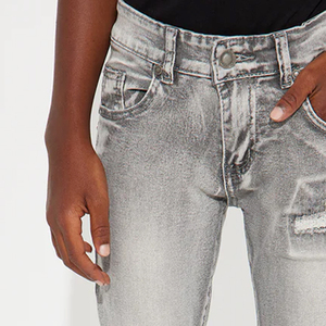 Adjustable Waist & Durable Stitching For Boys Collection With Durable <b>Material</b> With Custom Logo 2026 Premium Washed <b>Denim</b> Jeans - Product Image 2