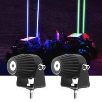 Lampe LED d'extérieur pour ATV, UTV, camion, tout-terrain, avec barre RGB, antenne, feu de gabarit rond, super lumineux, étanche, vert, auxiliaire