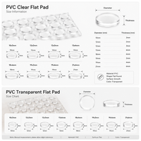 Butoirs plats transparents en PVC pour meubles, protection antichoc de surface 21x6mm