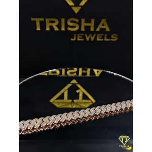 สร้อยข้อมือเงินสเตอร์ลิงชุบคิวบาแบบ925ทันสมัยประดับเพชรสุดหรูสำหรับผู้ชายจากร้าน VVS Lab - Product Image 4