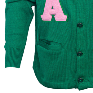 AKA Green <b>Cardigan</b> <b>Sweater</b> Women Knitted Button Front Long Sleeve Soft Comfortable Sorority Inspired Casual Fashion Knitwear - Product Image 3