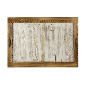 Asas de metal Bandeja de servicio plana de gran tamaño Venta caliente Bandeja rectangular de madera de pino de grado alimenticio Precios al por mayor de fábrica Bandejas de madera - Product Image 5