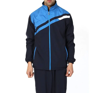 Ensemble de survêtement pour homme à faible MOQ, manches longues, fermeture éclair, design rayé, tenue sportive décontractée, matière polyester respirante - Product Image 6