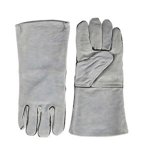 Gants de soudage en cuir de vachette de haute qualité à manches longues, résistants à la chaleur et aux coupures, protection des mains de sécurité en gros en usine - Product Image 4