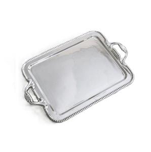 Plateau de service rectangulaire en aluminium moulé à haute demande avec poignée pour la maison et la restauration – Idéal pour servir des collations et des boissons - Product Image 1