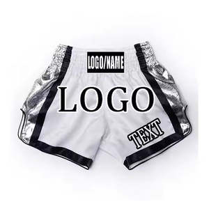 Pantalones Cortos de Kick Boxing, Muay Thai y MMA con Diseño Personalizado OEM, Impresión por Sublimación y Técnica de Lavado, para Entrenamiento de Combate - Product Image 2