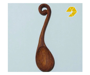 Cuchara de Café de Madera Hecha a Mano, Cuchara de Madera Natural con Forma de Nota Musical y Flor, Ecológica, de Madera Roja, Acacia, Fresno, Bambú de Vietnam - Product Image 1